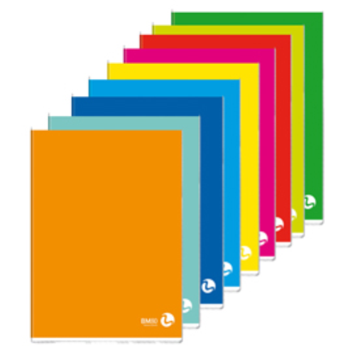 BE MORE COLOR BASIC QUADERNO PUNTO METALLICO 80GR 210X297 mm A4 40 FOGLI A QUADRETTI 5M COLORI ASSORTITI CONF 10 Pz.